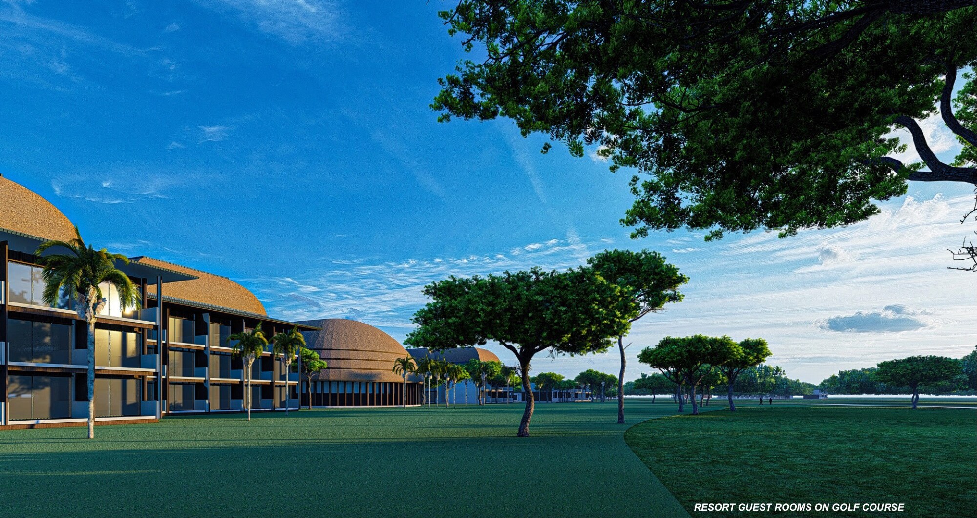 Resort guest rooms on the golf course